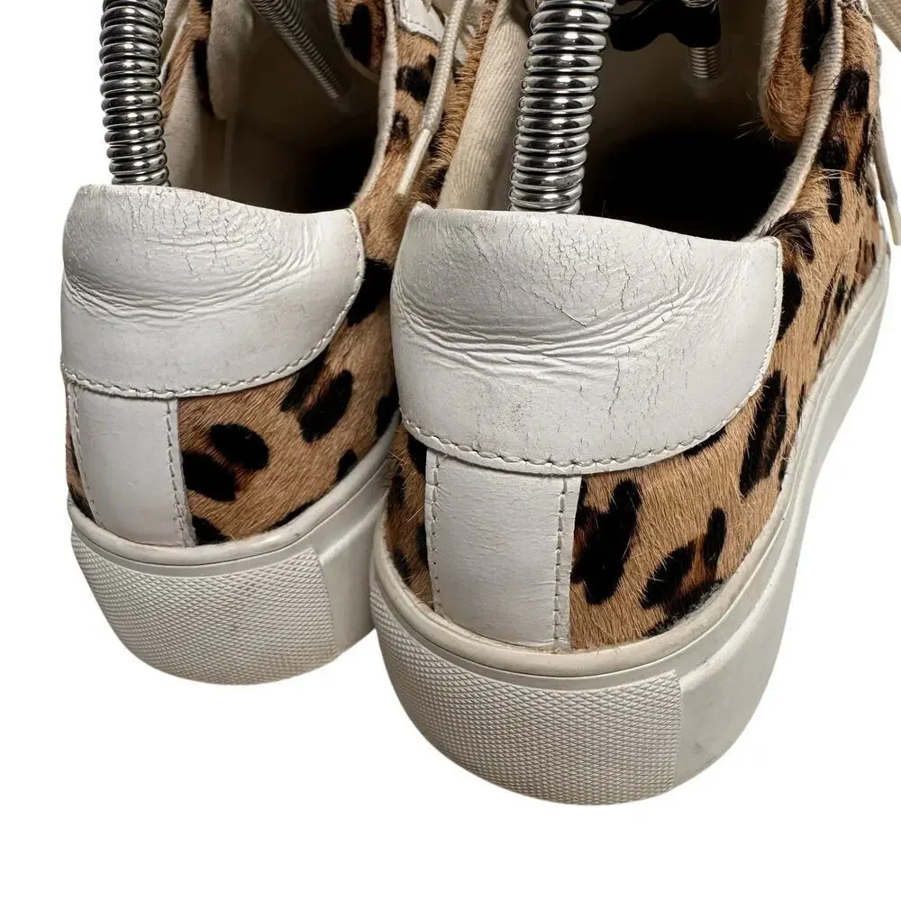 Myra Bag Sz 7.5 38 Leopard Hairon Leather Platform‎ Sneakers